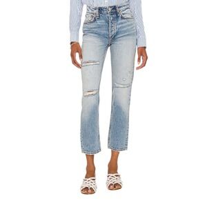 Rag Bone Nina High Rise Ankle Cigarette Jeans Light Wash Dana Distressed Size 27